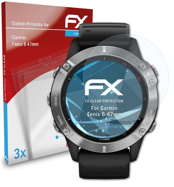 atFoliX FX-Clear Schutzfolie für Garmin Fenix 6 (47mm)