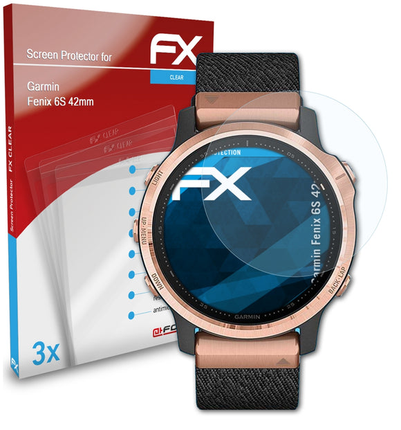 atFoliX FX-Clear Schutzfolie für Garmin Fenix 6S (42mm)