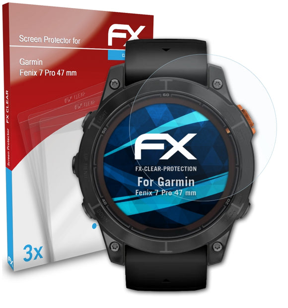 atFoliX FX-Clear Schutzfolie für Garmin Fenix 7 Pro (47 mm)