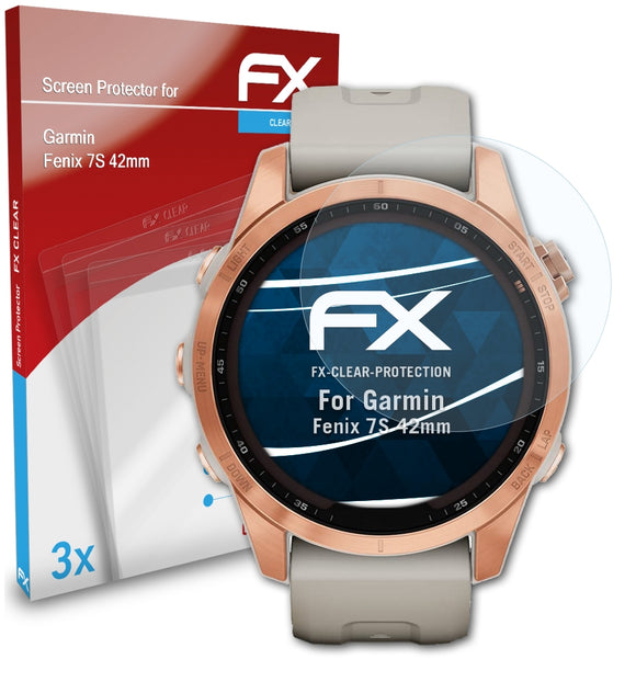 atFoliX FX-Clear Schutzfolie für Garmin Fenix 7S (42mm)