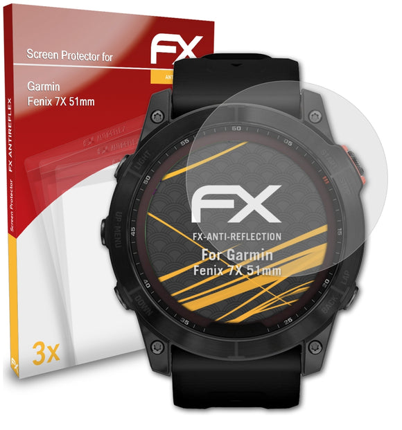 atFoliX FX-Antireflex Displayschutzfolie für Garmin Fenix 7X (51mm)