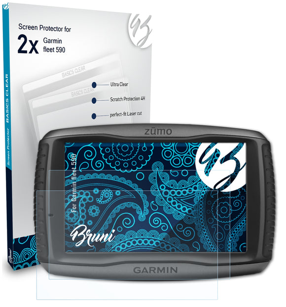 Bruni Basics-Clear Displayschutzfolie für Garmin fleet 590