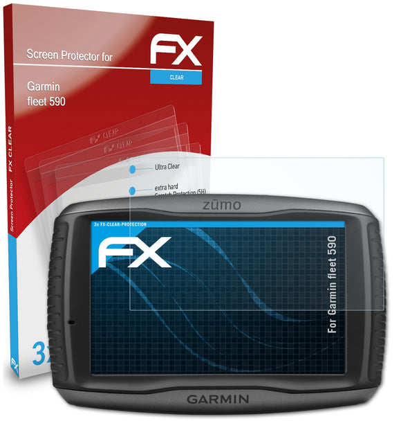 atFoliX FX-Clear Schutzfolie für Garmin fleet 590