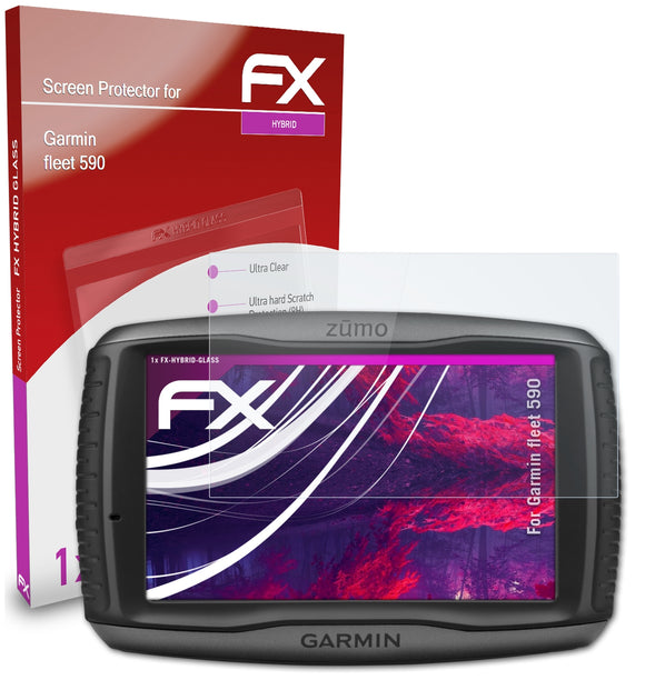 atFoliX FX-Hybrid-Glass Panzerglasfolie für Garmin fleet 590