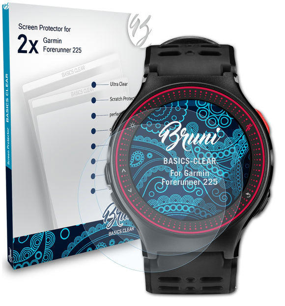 Bruni Basics-Clear Displayschutzfolie für Garmin Forerunner 225