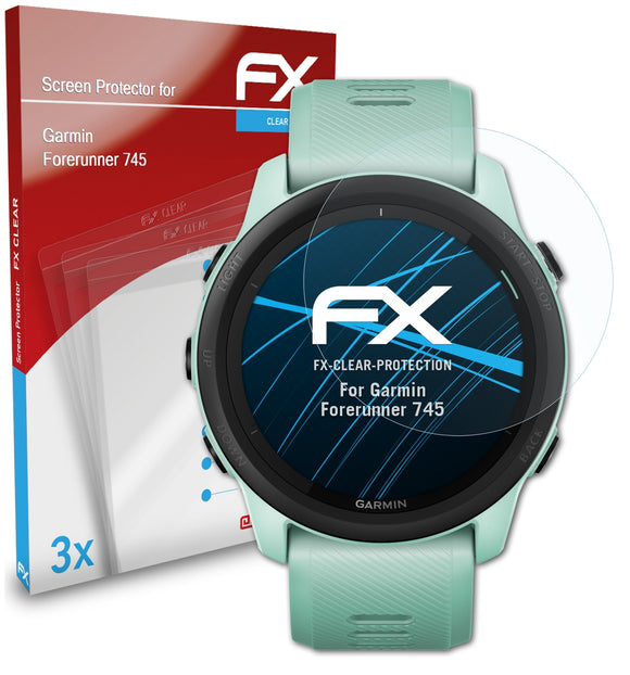 atFoliX FX-Clear Schutzfolie für Garmin Forerunner 745