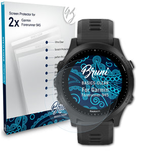 Bruni Basics-Clear Displayschutzfolie für Garmin Forerunner 945