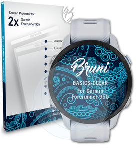 Bruni Basics-Clear Displayschutzfolie für Garmin Forerunner 955