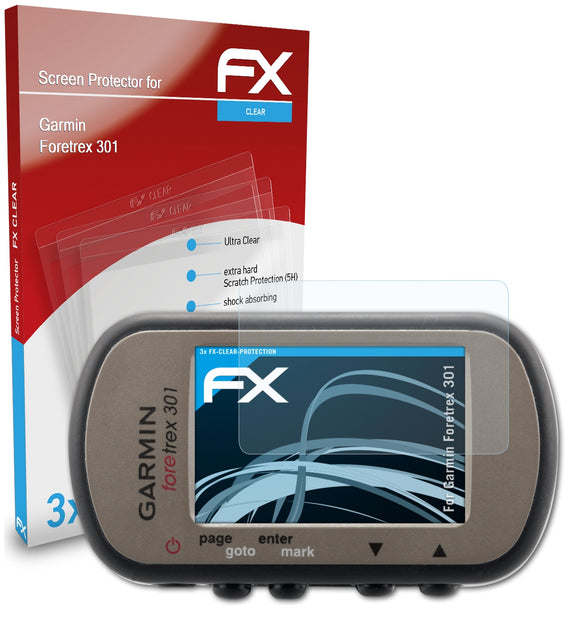 atFoliX FX-Clear Schutzfolie für Garmin Foretrex 301