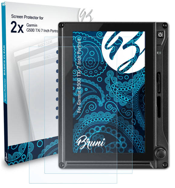 Bruni Basics-Clear Displayschutzfolie für Garmin G500 TXi (7 Inch Portrait)