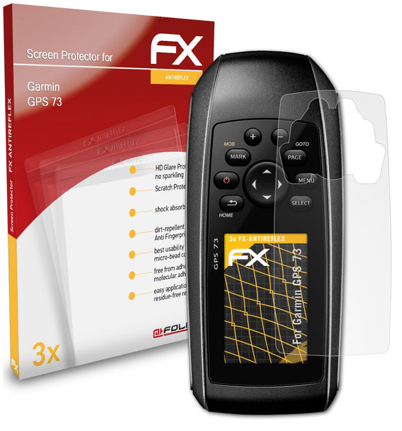 atFoliX FX-Antireflex Displayschutzfolie für Garmin GPS 73