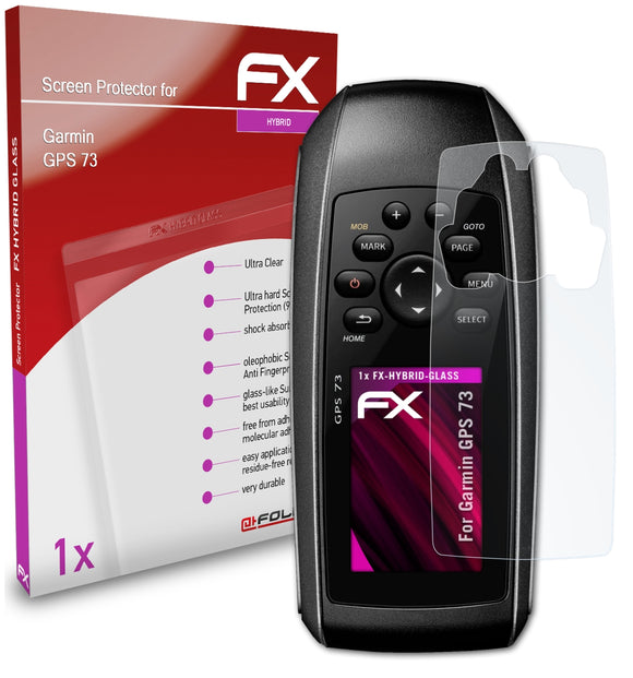 atFoliX FX-Hybrid-Glass Panzerglasfolie für Garmin GPS 73