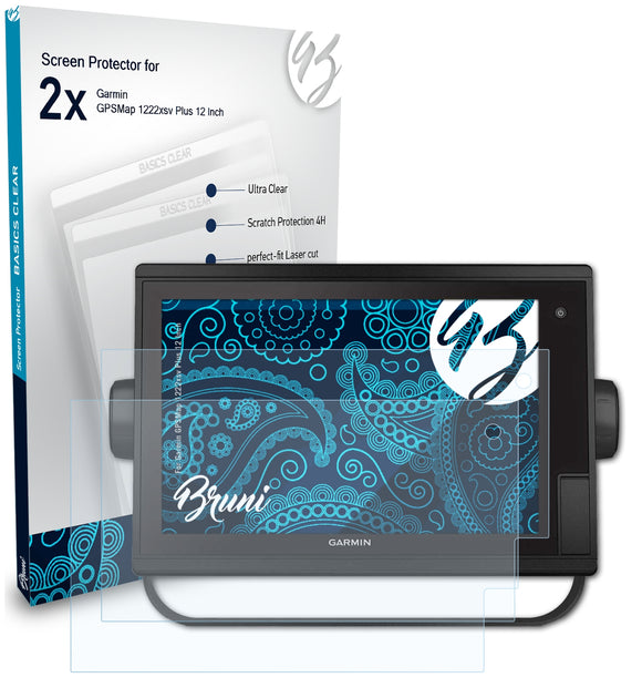 Bruni Basics-Clear Displayschutzfolie für Garmin GPSMap 1222xsv Plus (12 Inch)
