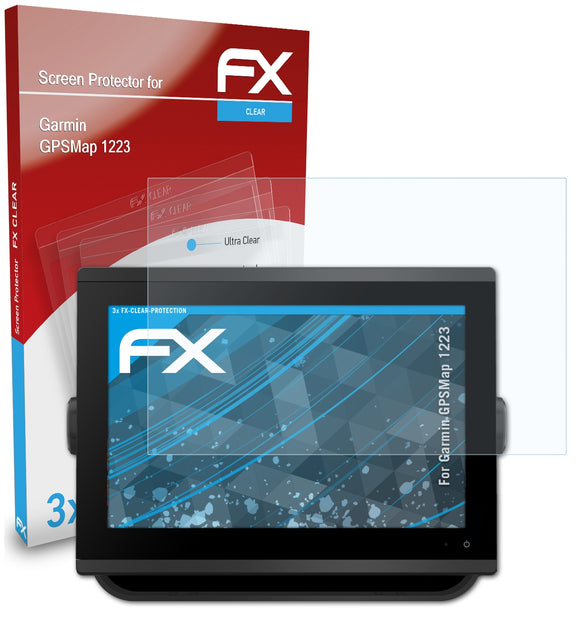 atFoliX FX-Clear Schutzfolie für Garmin GPSMap 1223