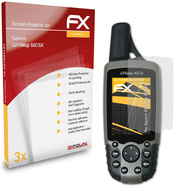 atFoliX FX-Antireflex Displayschutzfolie für Garmin GPSMap 60CSX