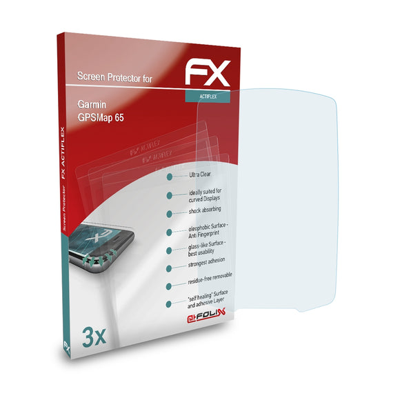 atFoliX FX-ActiFleX Displayschutzfolie für Garmin GPSMap 65