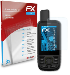 atFoliX FX-Clear Schutzfolie für Garmin GPSMap 67