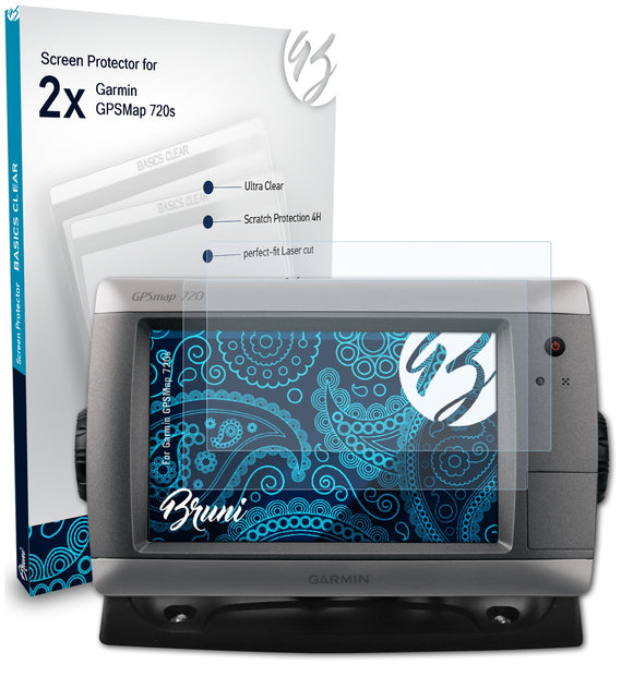 Bruni Basics-Clear Displayschutzfolie für Garmin GPSMap 720s