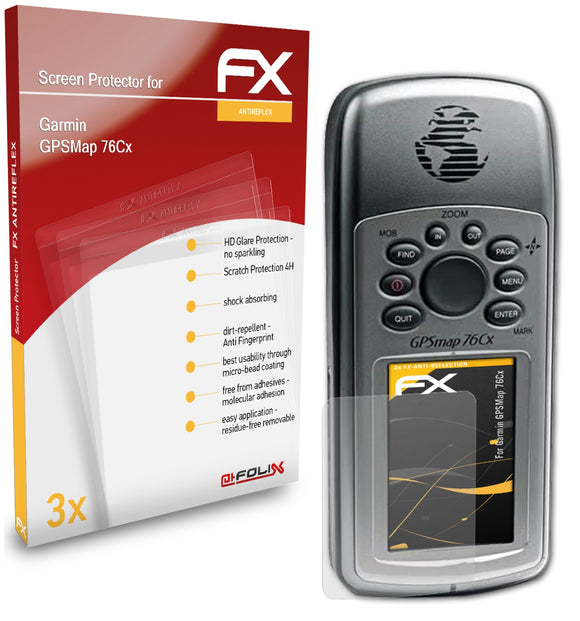 atFoliX FX-Antireflex Displayschutzfolie für Garmin GPSMap 76Cx
