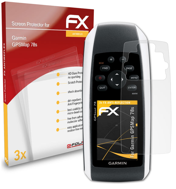 atFoliX FX-Antireflex Displayschutzfolie für Garmin GPSMap 78s