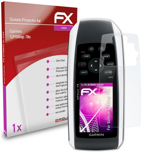 atFoliX FX-Hybrid-Glass Panzerglasfolie für Garmin GPSMap 78s