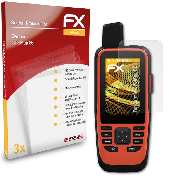 atFoliX FX-Antireflex Displayschutzfolie für Garmin GPSMap 86i