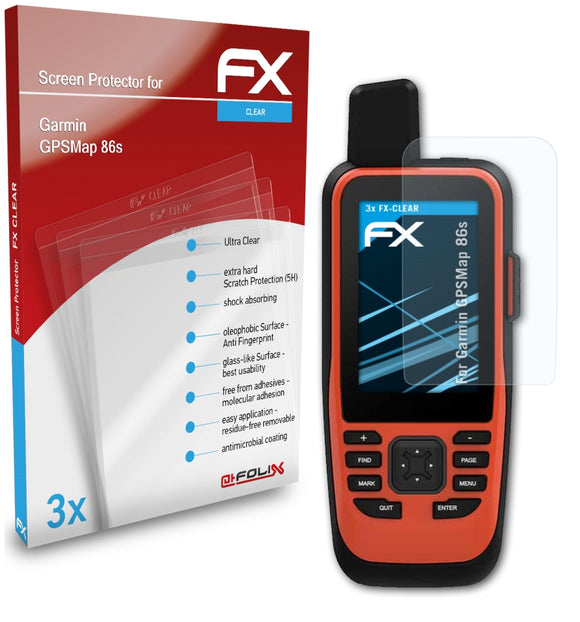 atFoliX FX-Clear Schutzfolie für Garmin GPSMap 86s