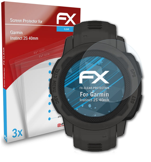 atFoliX FX-Clear Schutzfolie für Garmin Instinct 2S (40mm)