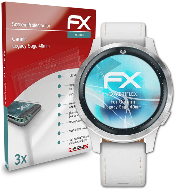 atFoliX FX-ActiFleX Displayschutzfolie für Garmin Legacy Saga (40mm)