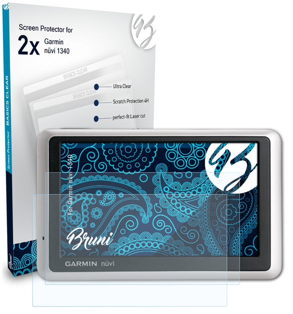 Bruni Basics-Clear Displayschutzfolie für Garmin nüvi 1340