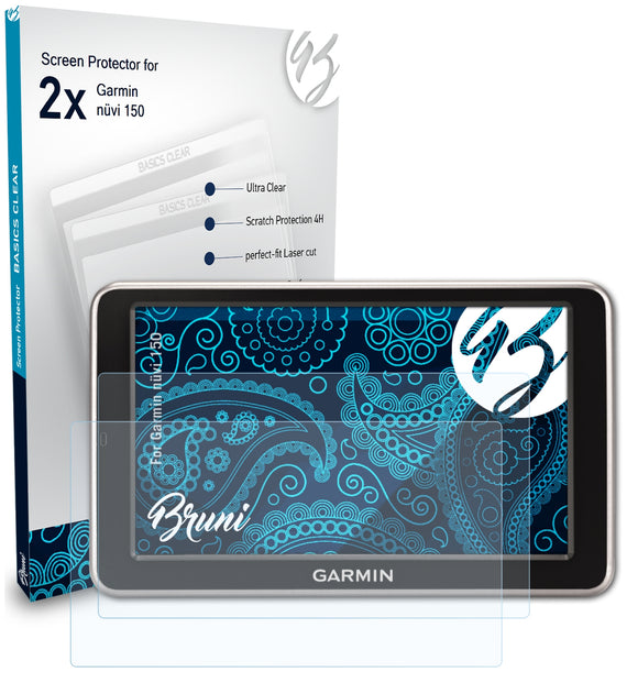 Bruni Basics-Clear Displayschutzfolie für Garmin nüvi 150