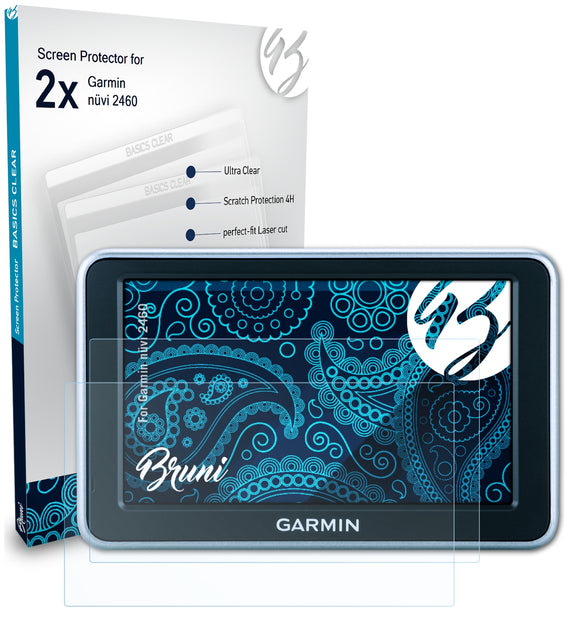 Bruni Basics-Clear Displayschutzfolie für Garmin nüvi 2460