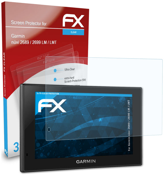 atFoliX FX-Clear Schutzfolie für Garmin nüvi 2689 / 2699 (LM / LMT)
