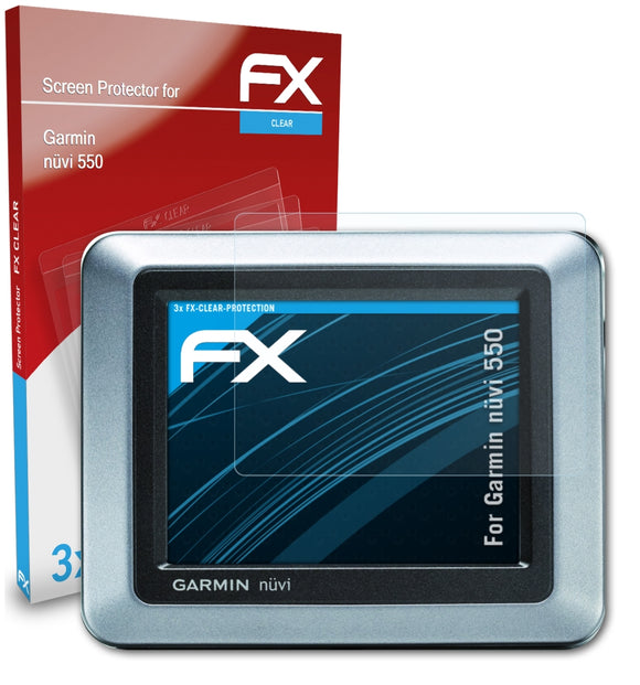 atFoliX FX-Clear Schutzfolie für Garmin nüvi 550