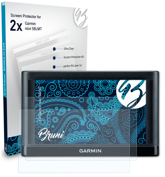 Bruni Basics-Clear Displayschutzfolie für Garmin nüvi 56LMT