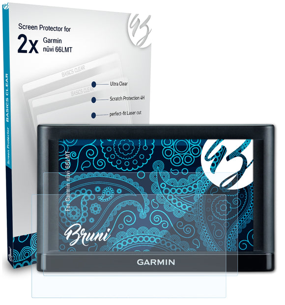 Bruni Basics-Clear Displayschutzfolie für Garmin nüvi 66LMT
