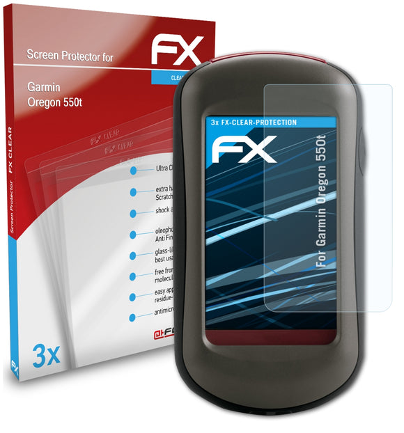 atFoliX FX-Clear Schutzfolie für Garmin Oregon 550t