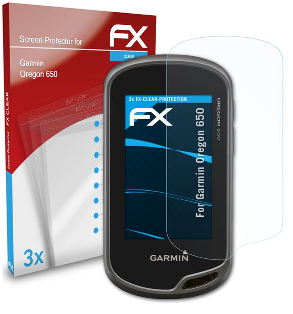 atFoliX FX-Clear Schutzfolie für Garmin Oregon 650