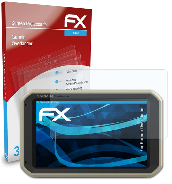 atFoliX FX-Clear Schutzfolie für Garmin Overlander