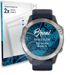 Bruni Basics-Clear Displayschutzfolie für Garmin Quatix 6