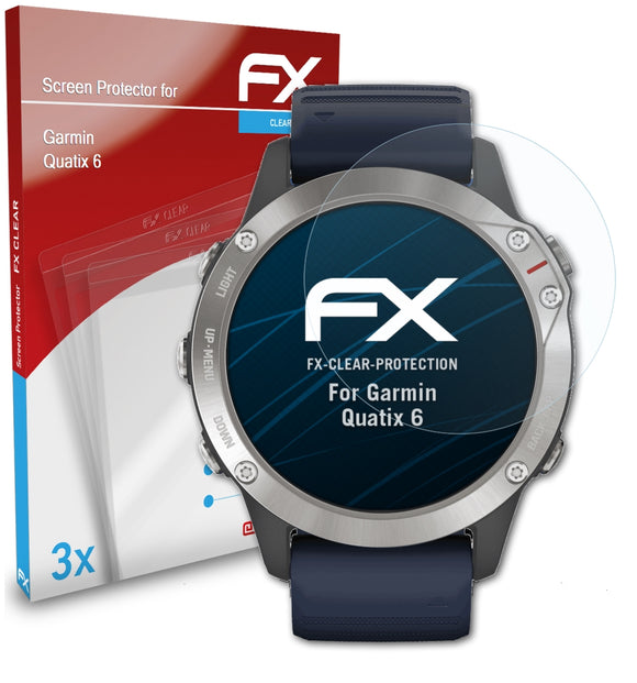 atFoliX FX-Clear Schutzfolie für Garmin Quatix 6
