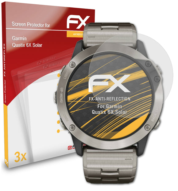 atFoliX FX-Antireflex Displayschutzfolie für Garmin Quatix 6X Solar