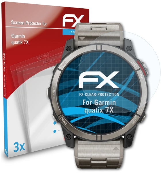 atFoliX FX-Clear Schutzfolie für Garmin quatix 7X