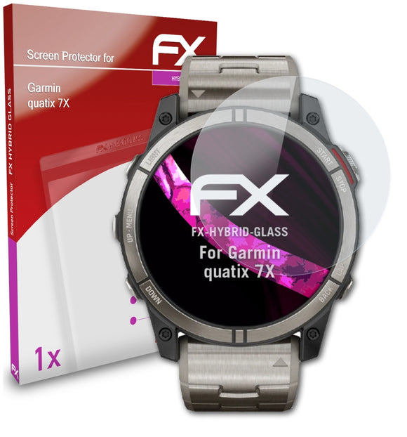 atFoliX FX-Hybrid-Glass Panzerglasfolie für Garmin quatix 7X
