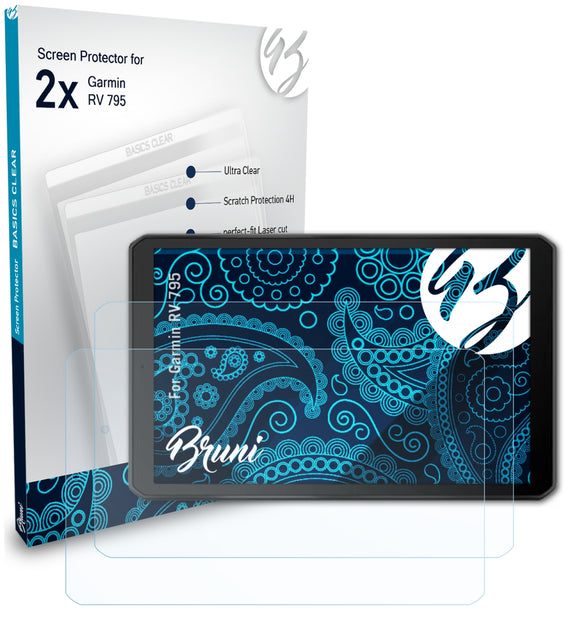 Bruni Basics-Clear Displayschutzfolie für Garmin RV 795