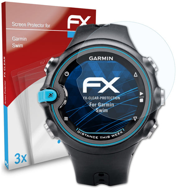 atFoliX FX-Clear Schutzfolie für Garmin Swim