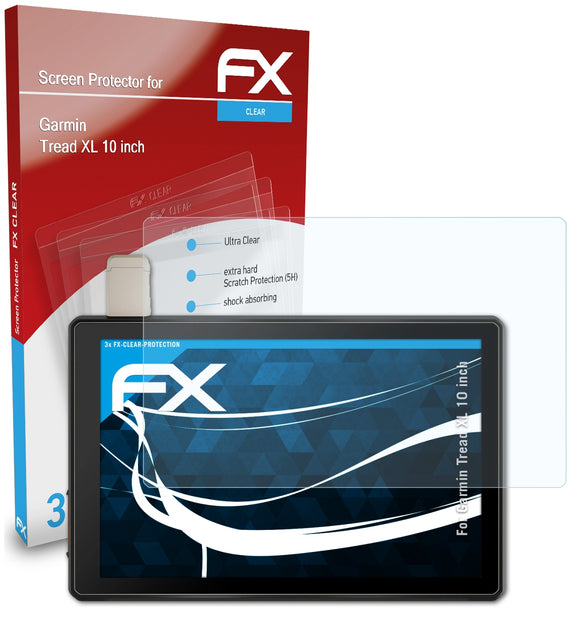 atFoliX FX-Clear Schutzfolie für Garmin Tread XL (10 inch)