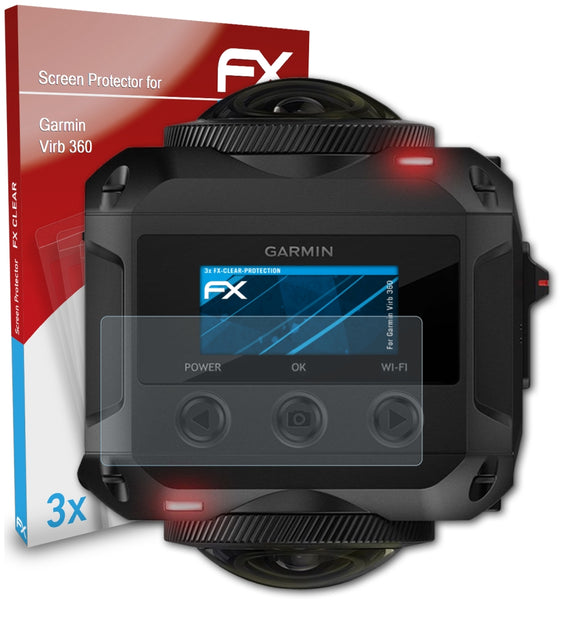 atFoliX FX-Clear Schutzfolie für Garmin Virb 360