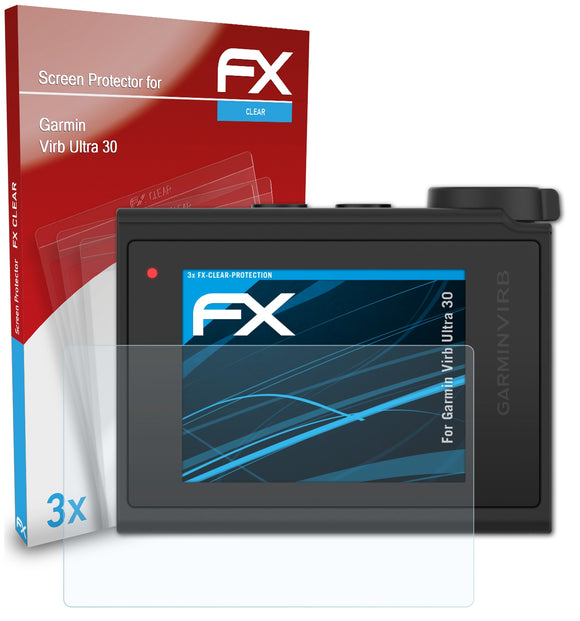 atFoliX FX-Clear Schutzfolie für Garmin Virb Ultra 30