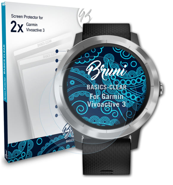 Bruni Basics-Clear Displayschutzfolie für Garmin Vivoactive 3